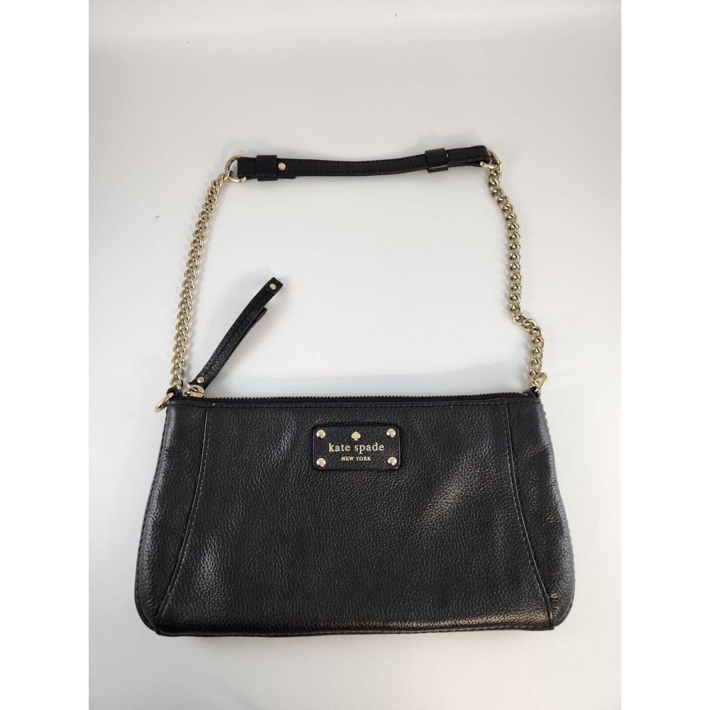 Kate Spade New York Black Leather ZIP Single Handle Clutch Purse